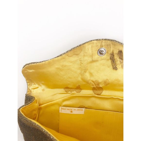 Gorgeous gold beaded evening clutch purse - Picture 6 of 8